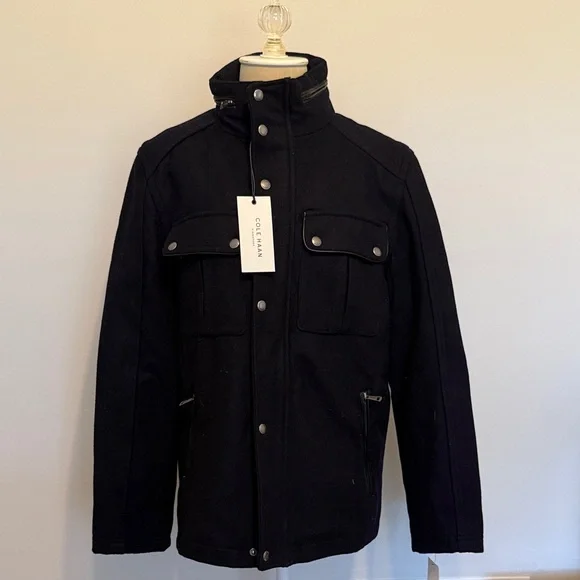 Cole Haan Dark Navy Military Field Jacket - Picture 3 of 5